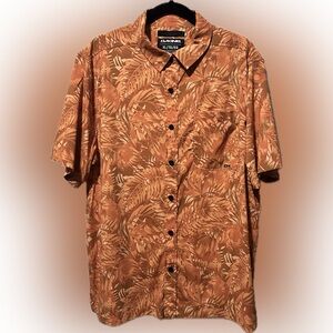 Dakine Men's Leaf Print Button Down Shirt Orange XL